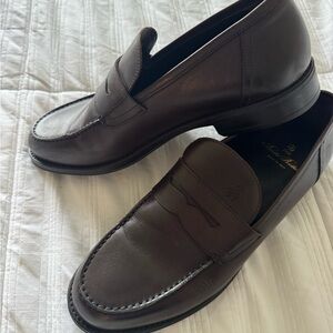 Brooks Brothers Men’s Brown Leather Penny Loafers Made in Italy NEW